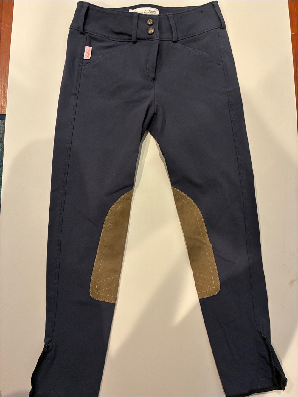 The Tailored Sportsman Riding Breeches Size 14 Navy Knee Patch Equestrian
